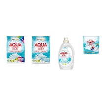 Aquabor Doğal Mineralli 4 Kg Renkliler + 4 Kg Beyaz + Sıvı Beyaz + Tablet 4 Lü Set