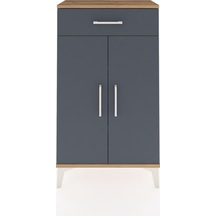 Arges Komodin 2 Raflı Tek Çekmeceli 2 Kapaklı 60x30x106 Çam-antrasit Atlas Çam