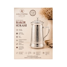 Petek Desenli Bakır Sürahi 2 L Kapaklı Gümüş Renk 1,2 Mm Gaziantep El İşçiliği - Bakır Bileklik Hediyedir