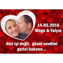 Sevgililer Günü Hediyesi - Kırmızı Kalpli Puzzle - Yapboz