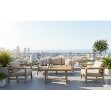 Adde Alüminyum Oturma Grubu Bahçe Balkon Koltuk Takımı 3+1+1+masa Krem