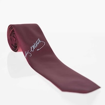 Gaffy Atatürk Imza Desenli Dokuma Bordo Kravat - Ak-25 Bordo