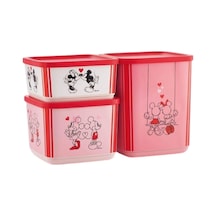 Tupperware Minnie Ve Mickey Temalı Kübik 3'Lü Saklama Seti N1142699 Çok Renkli