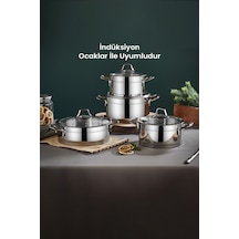 Kahramanlar Sırma İndüksiyon Tabanlı Tencere Seti 8 Parça