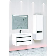 Levante 85 Cm Beyaz Lavabolu Banyo Dolabı Lvn Aynalı - Boy Dolap Dahil