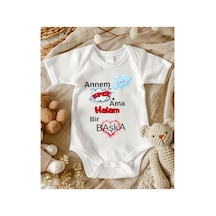 Lupi Hala Yazılı % 100 Pamuk Bebek Zıbın 7 ekru
