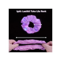 Lila Mor Renk Led Işıklı Lastikli Saç Tokası - 3 Modlu Festival Parti Saç Tokası - Parti Taçları 0 - 99