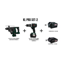 Klpro Set-2 5.0AH Şarjlı Pnömatik Kırıcı Matkap + 2.0AH Şarjlı Darbeli Vidalama / Matkap Kömürsüz