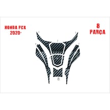 Honda Pcx 2021-2024 Tank Pad Ve Grenaj Kaplama 8 Parça Siyah 14193988