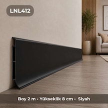 Linela Suya Dayanıklı Pvc Süpürgelik 8 Cm - Siyah - Lnl412