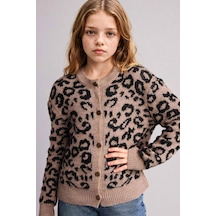 Defacto Kız Çocuk Leopar Desenli Düğmeli Hırka G3065a825aubg321 Bej-bg321