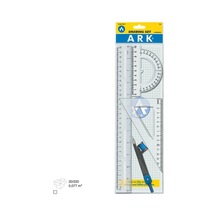 Ark Şeffaf Çizim Seti Cetvel Takımı Pergelli