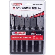Bay-tec Mu1579 Yaprak Matkap Ucu Ahşap Delme Takımı Seti 6pcs