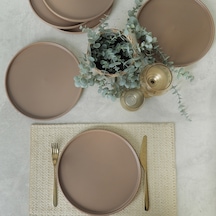 Mat Toprak Taupe Stackable Servis Tabağı 27 Cm 6 Adet 977
