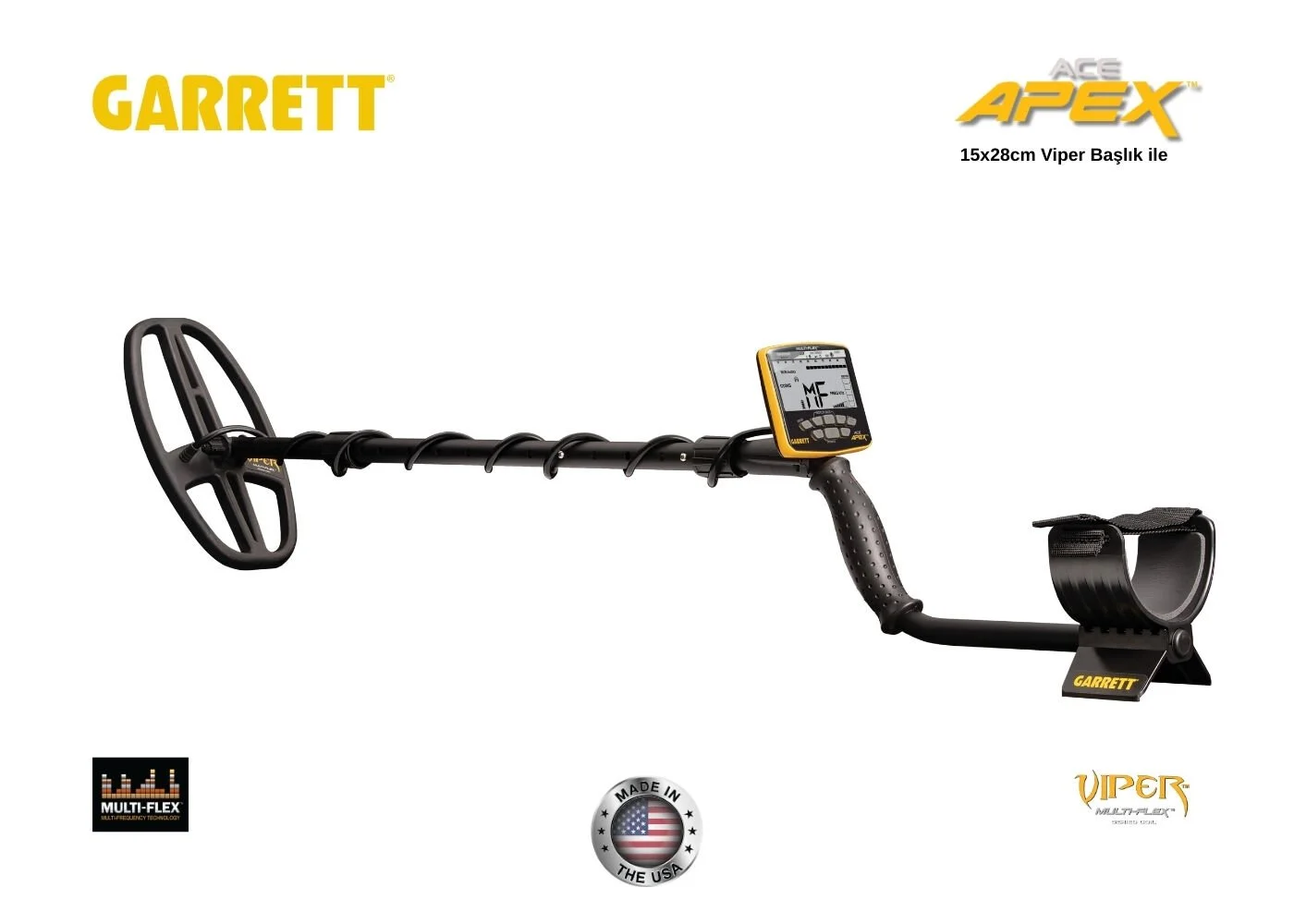 Garrett Ace Apex 6''x11'' Dd Multi-flex Viper Başlık - Basit Paket İle Metal Dedektörü