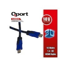 QPORT Q-HDMI10 HDMI KABLO 10MT Ver1.4 ALTIN UÇLU 3D