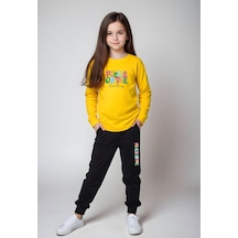 Panios Kids On The Baskılı Kız Çocuk Alt-üst Takım Sarı