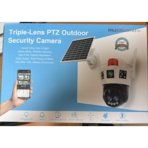 O-kam 7050 3 Lens Siren + Mikrofon + Hoparlör 10x Optic Wifi Solar Güneş Panelli Kamera