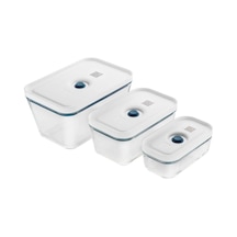Zwilling Fresh Save Vakumlu Saklama Kabı Seti Cam S-m-l 3 Parça Akdeniz Mavisi Beyaz