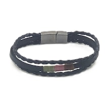 Unisex Mıknatıs Kilitli Deri Bileklik - Mkdb-52 Çok Renkli