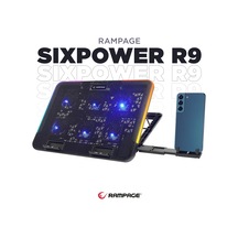 Sıxpower R9 6 Fan Rgb Işıklı Telefon Tutuculu Notebook Soğutucu