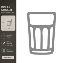 Su Bardağı Mat Gri Dekoratif Folyo Sticker 14x14 Cm