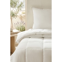 Ocean Home Textile Pamuk Saten Biyeli Mikrojel Tek Kişilik Yastık Yorgan Seti 1 Adet 155 X 215 / 1 Adet 50 X 70 Cm Beyaz