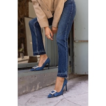 Duarte Kadın Kot Kumaş Taşli Topuklu Stıletto Kot