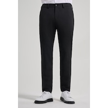 İmza Siyah Kendinden Desenli Yan Cep Slim Fit Jogger Pantolon 1003250161 Siyah