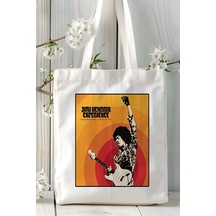 Art Hediye Jimi Hendrix Baskılı Bez Çanta Omuz Çantası Kişiye Özel Desen 2 Çok Renkli