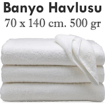 Beyaz Banyo Havlusu 70X140Cm. 500 Gram