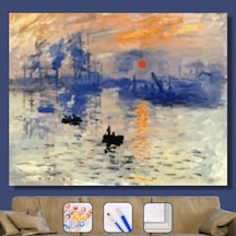 Monet Gün Doğumu Sayılarla Boyama Seti - Çerçeveli, 40x50cm