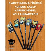 3 Adet Karma Figürlü Kurşun Kalem Karışık Model Yollanmaktadır Çok Renkli