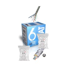 Apronx Cat6 23awg 305 Metre 0,50mm Gri Utp Kablo + 200 Adet Ez Jak