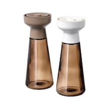 2 Adet Baharat Öğütücü, MeridyenDukkan Cam-Kahverengi Amber Renk 19 cm, 2 Parça Baharat Değirmeni Modern