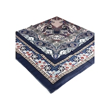 Miray Nevada Büyük Boy Organik Pamuk Eşarp - 120 X 120 - 06452 Lacivert-pudra