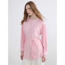 Lcw Modest Pembe Krinkle Kadın Gömlek Tunik