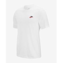 Nike Sportswear Club Ar4997-100 Erkek Tişört - Beyaz Çok Renkli