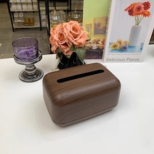 Tongdashop Koyu Ceviz Renkli, Modern Minimalist Dikdörtgen Mendillik, Masalar İçin Dekoratif Ahşap Saklama Kutusu Koyu Ceviz