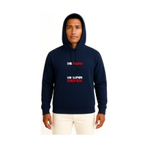 Kapüşonlu No Pain No Super Saiyan - Şınav Makinesi Göğüs Tasarımlı Unisex Sweatshirt Lacivert