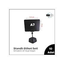 10 Ad Standlı Etiket Tutucu Ve A7 Silinebilir Siyah Etiket Seti Vi