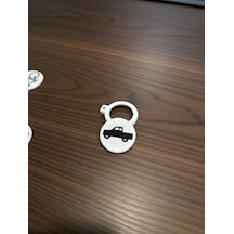 Mini Emoji Apple Uyumlu AirTag  Kılıfı - Gizli Takip Tutucu Anahtarlık 3d Baskılı, Beyaz/siyah Şık Tasarım Kmynt