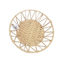 Doğal Örgü Yuvarlak Sepet