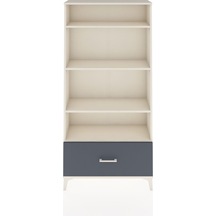 Arges Dolap 4 Raflı Tek Çekmeceli 88x30x182 Aytaşı-antrasit Aytaşı