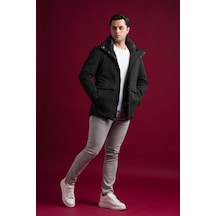 Slimfit Kapşonlu Çıtçıt Ve Fermuar Kapamalı Kapak Cepli Elyaf Dolgulu Astarlı Yan Cepli Uzun Mont 001 Slimfit Kapşonlu Çıtçıt Ve Fermuar Kapamalı Kapak Cepli Elyaf Dolgulu Astarlı Yan Cepli Uzun Mont 001