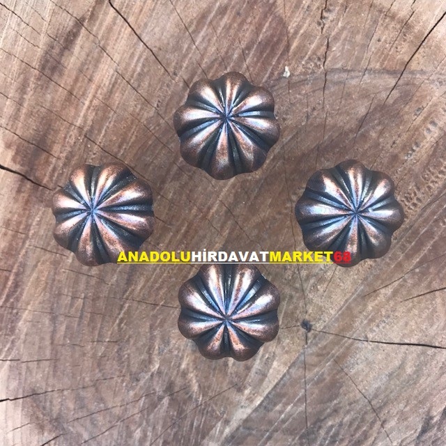 22 MM Kabara Raptiye Koltuk Çivisi Antik Bakır Renk Çapı 22 MM 20Ad