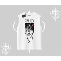 Tarzsokak Kolsuz Tshirt Punk Rock Chaos Skeleton Riot Beyaz