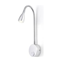 Cbtx Esnek Duvara Monte Led Gece Lambası Başucu Metal 1w Ev, Otel İçin Sıcak Işık Lambası - 3102 Krom