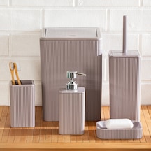 Perotti 13177 Marlon Luna 5li Çizgili Kare Banyo Seti Taupe