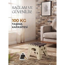 Mini Sağlam Dayanıklı Kullanışlı Şık Katlanır Tabure Ma099 Bej 1 Adet